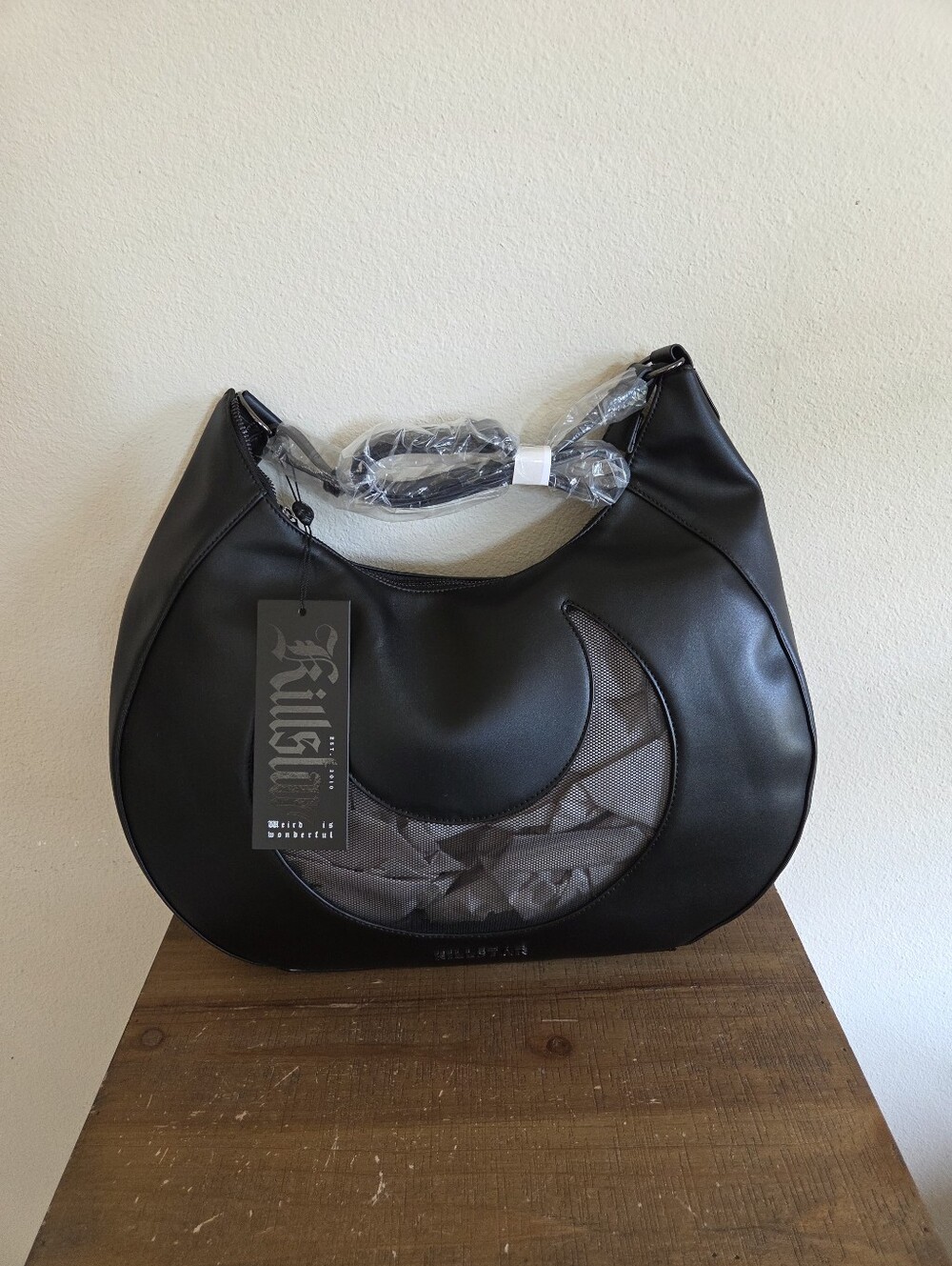 Killstar Black Moonlit Burial Slouch Handbag NWT Goth Celestial
